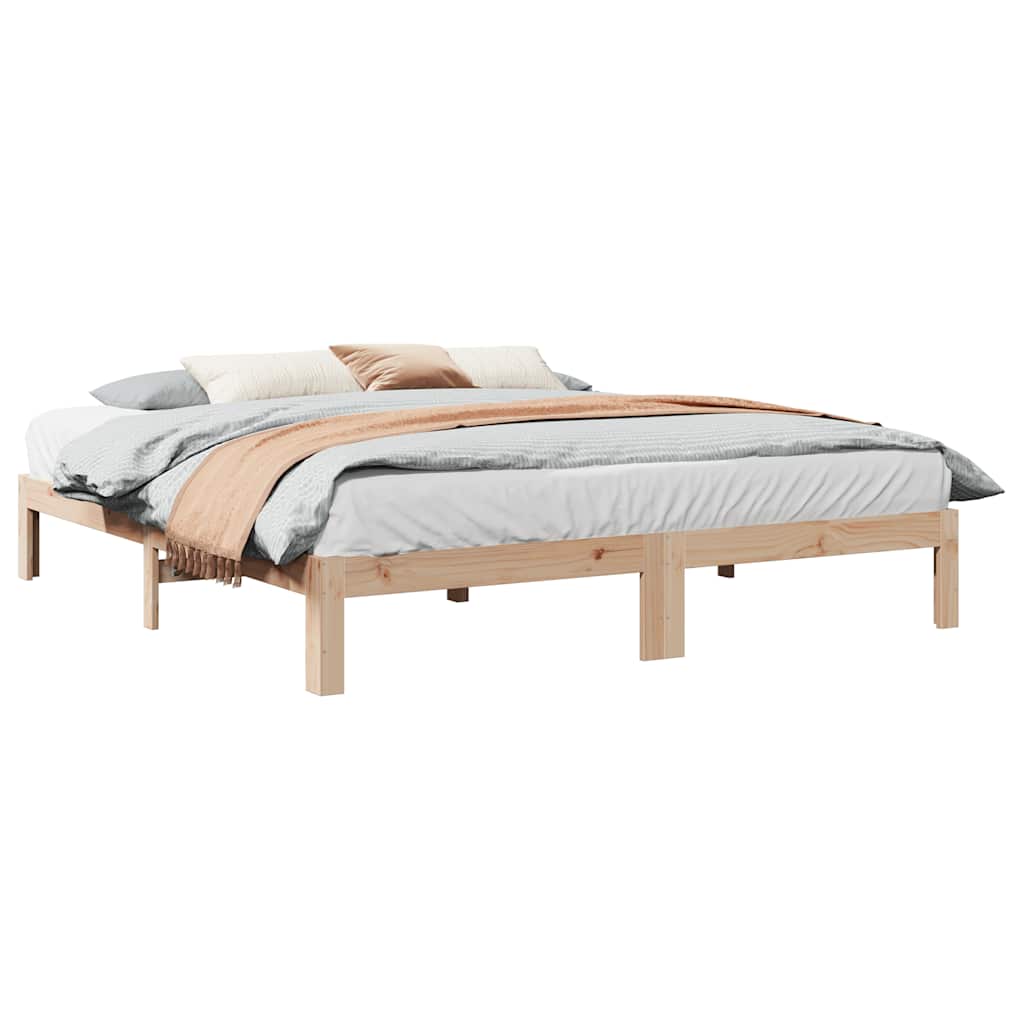 Solid Wood Bed Frame without Mattress 160 x 200 cm Pine Wood