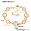 Nivora Exclusive Colorful Glass Chain Bracelet For Women Stainless Steel Charm Bangle Engagement Wedding Bracelets Zircon Gifts