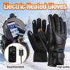 Electric Heated Gloves Windproof Touchscreen Hand Warmer USB Soft Leather Heating Gloves for Outdoor Camping Hiking