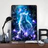 Ghost Cat With Butterflies Metal Poster Customized Wall Art Retro Vintage Tinplate Signs for Man Cave Home Decor Accessories