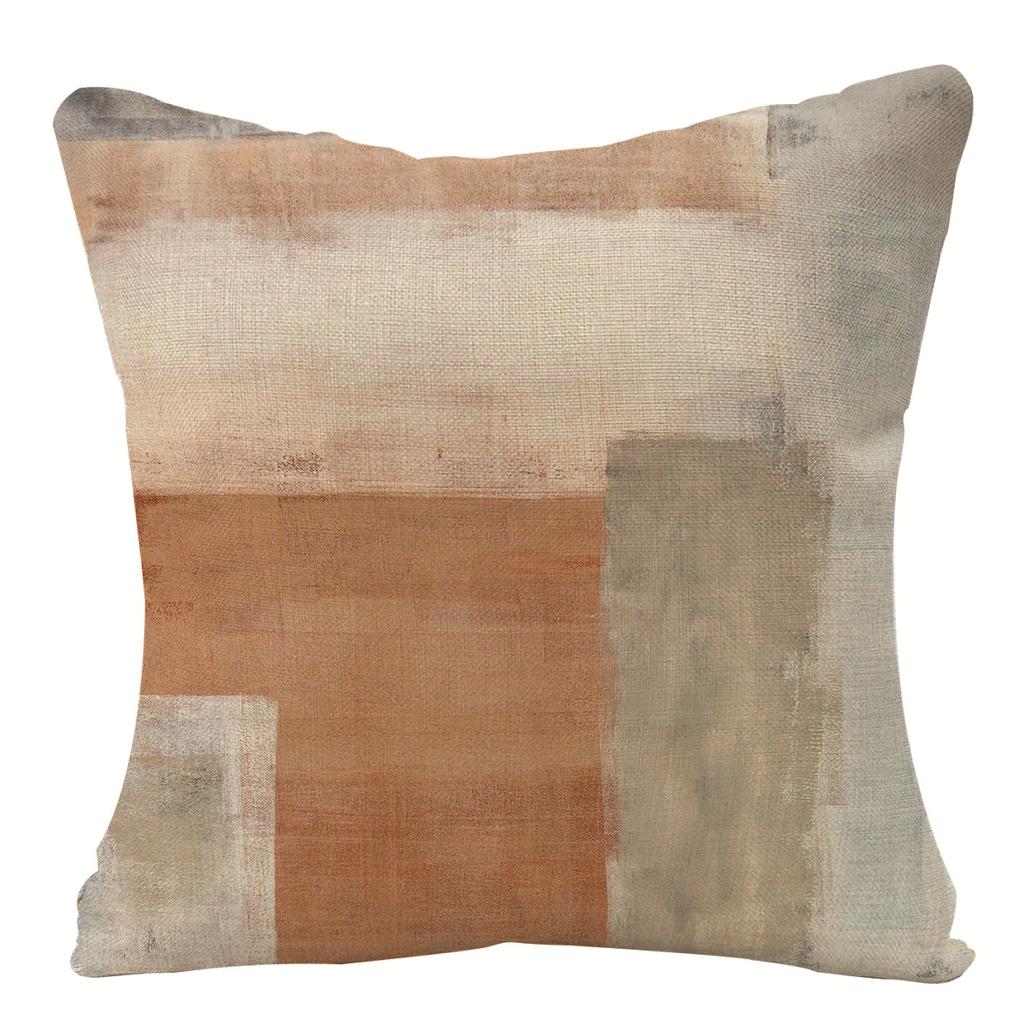 Home Oil Painting Geometric Abstract Pillow Case Sofa Pillow Cushion Cover