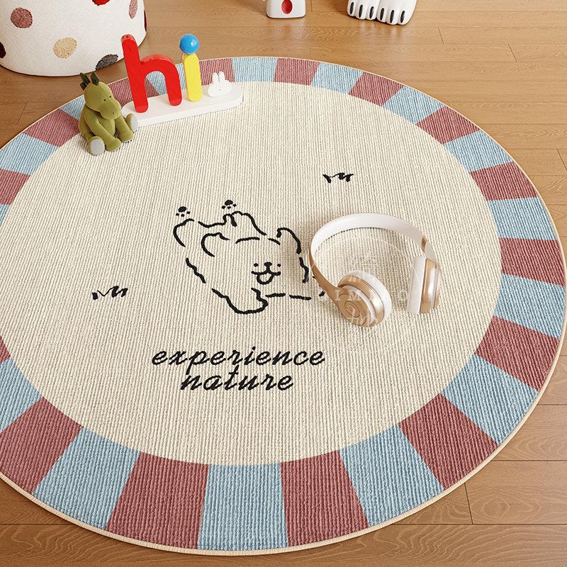 Puppy Picture Bedroom Decor Cute Carpet Round Carpets for Living Room Thick Plush Lounge Washable Floor Mat Home Fluffy Soft Rug