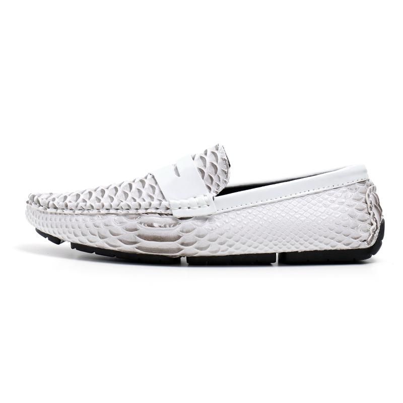 Herren Mokassins Fahrschuhe Leder Flats Lässige Slipper Übergröße Farbdruck Schuhe für Herren