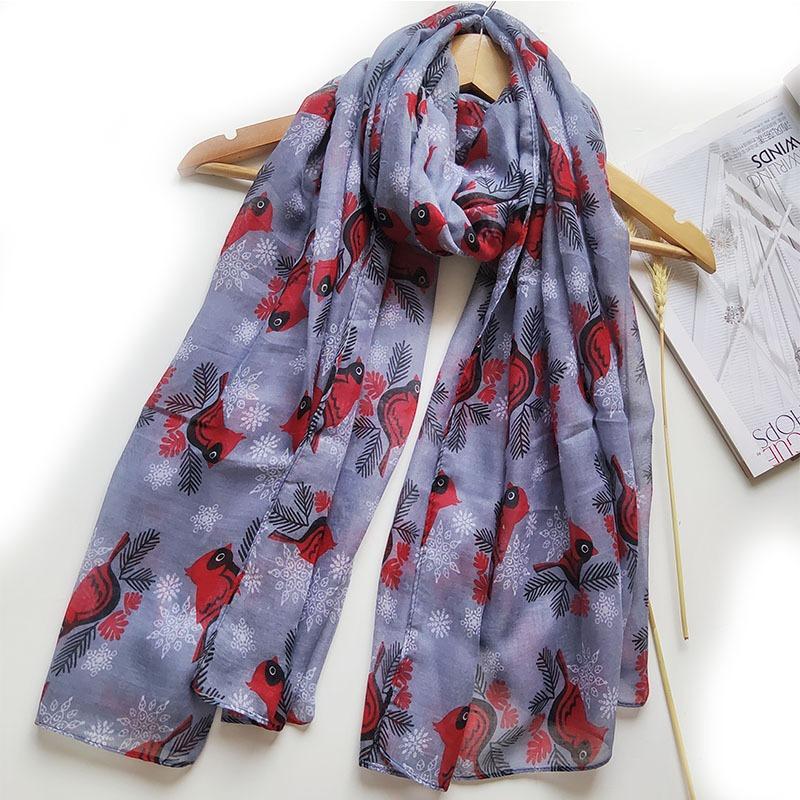 Christmas red and green snowman print Bali yarn scarf medium and long sunscreen beach towel pattern scarf