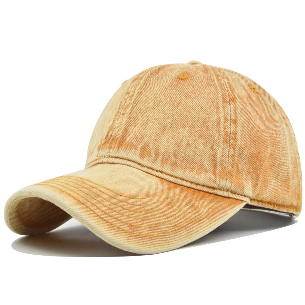 Solid Color Washed Denim Baseball Cap Vintage Retro Snapback Hat for Men & Women, Adjustable Sun Protection Cap in 8 Colors