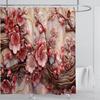 3D Stereo Beautiful Flower Printing Bathroom Curtain Waterproof Polyester Shower Curtain Home Decoration Curtain with Hooks