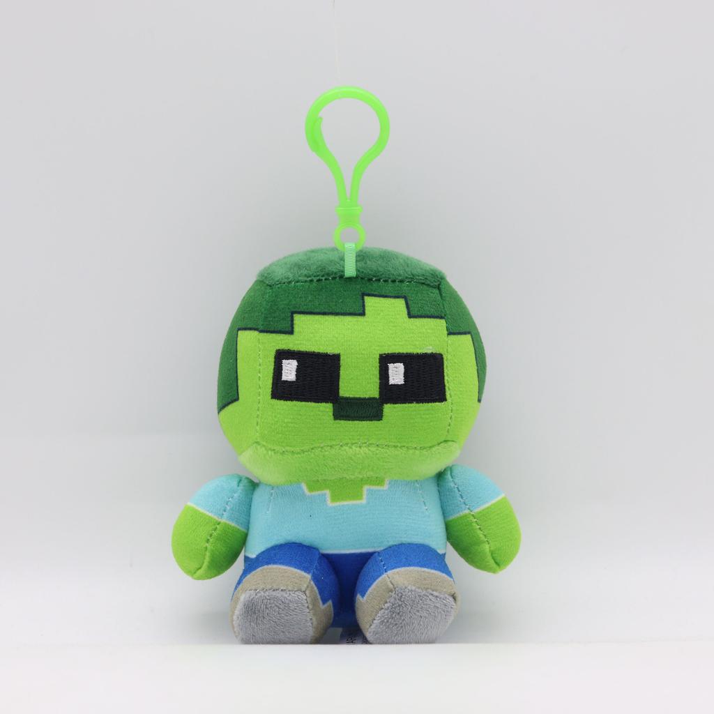 Pixel-Style Plush Toy Set – Block Character Stuffed Animals Mini Collection for Gaming Fans Kids Room Decor