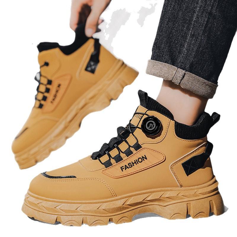 Autumn outdoor platform hiking shoes large size lace-up sports and leisure shoes