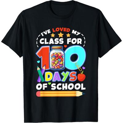 I've Loved My Class For 100 Days of School Teacher Students Cotton Men T Shirt S