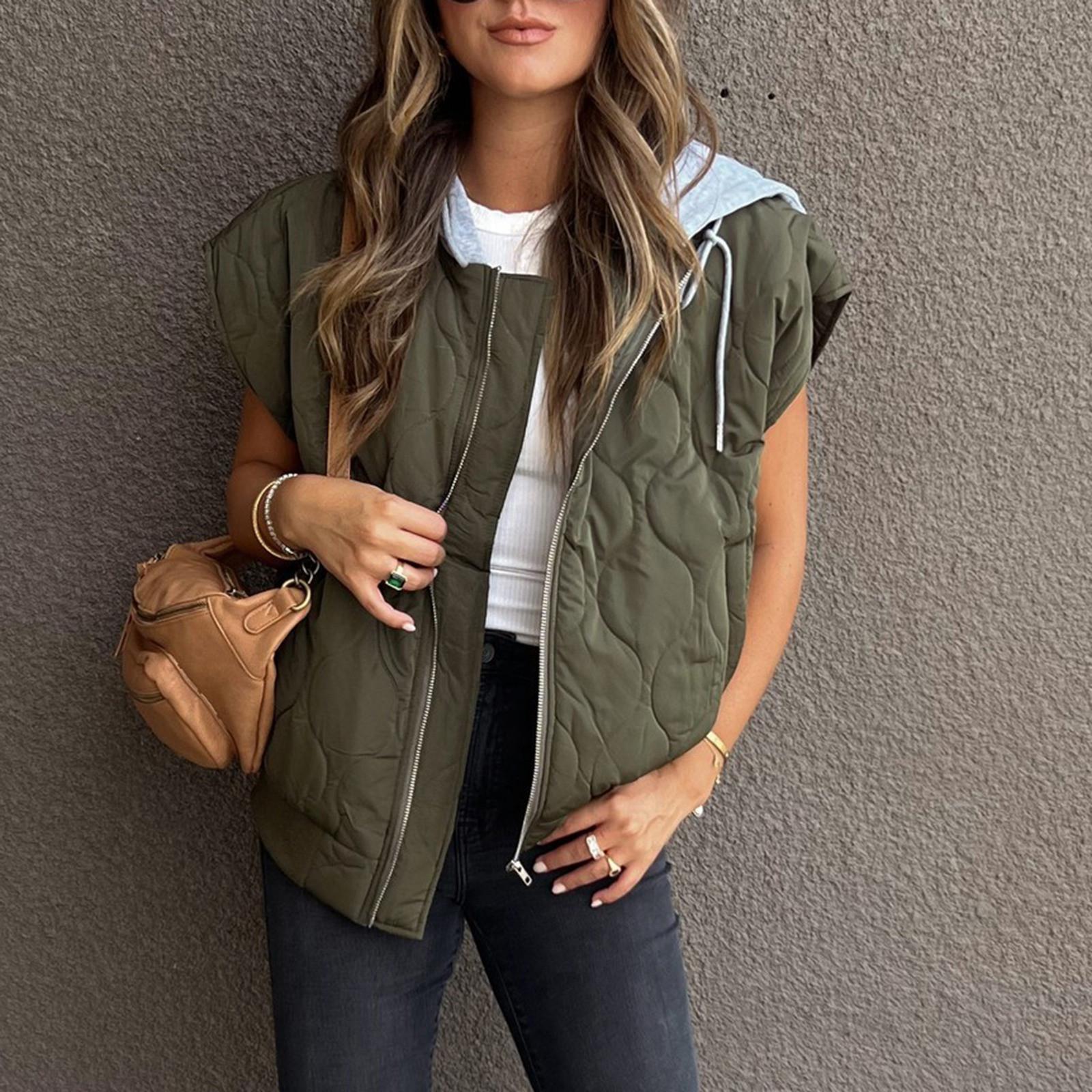 

Женские зимние стеганые куртки с длинным рукавом и полной молнией, куртки-пальто с карманами M