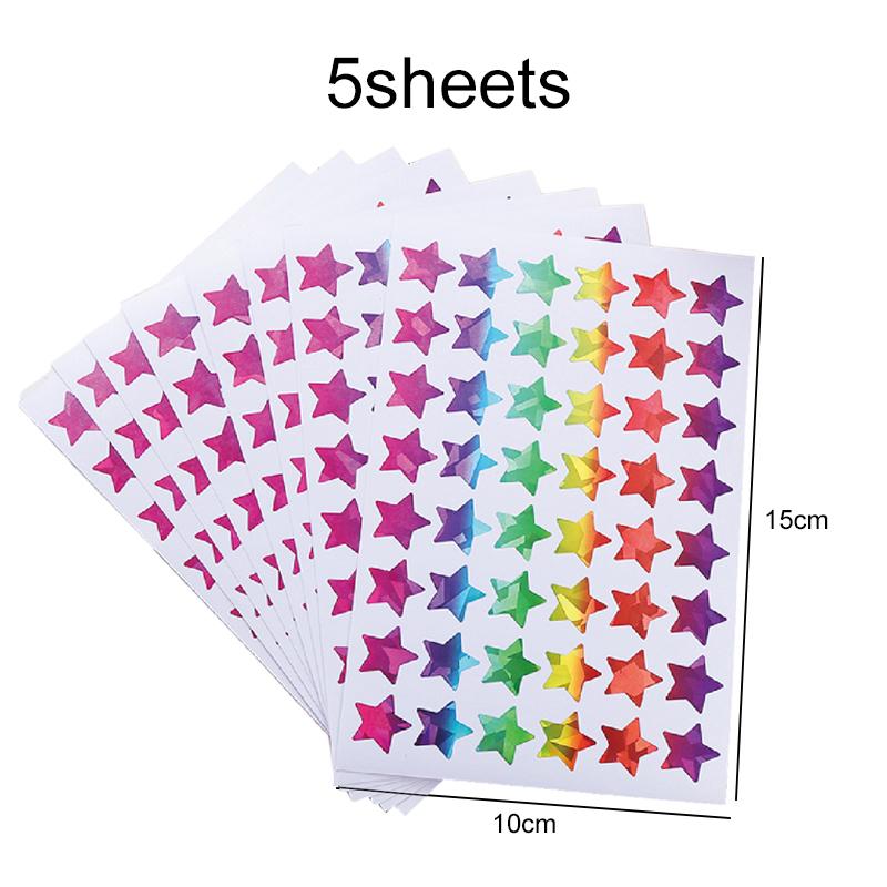 Children Stationery Stickers Laser Star Heart Dots Self-adhesive Adhesive Decoration Accessories DIY Stickers Handicrafts TMZ