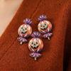 Zinc Zinc Alloy Halloween Pumpkin Candy Brooch Pin Cartoon Party Brooch Pin Gifts  Halloween Party