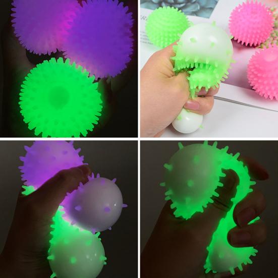 Stress Ball Bouncy Multi-functional Luminous LED Flashing Spiky Balls for Home