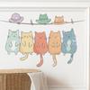 Cartoon Cat Family Combination Children's Bedroom Living Room Background Beautifying Wall Stickers Self-adhesive