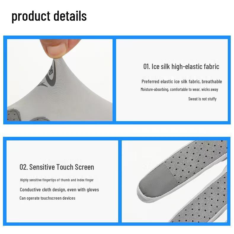 Bezprsté rukavice z ledového hedvábí - Unisex, Tenké, Protiskluzové, Chránící před sluncem pro letní cyklistiku, řízení a rybaření