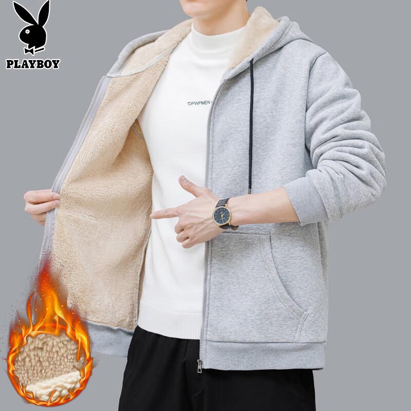 PLAYBOY Men's Lamb Fleece Lined Winter Jacket
