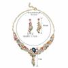Colorful Rhinestone Jewelry Set Exaggerated Style Collar Necklace Earring Set  Luxury