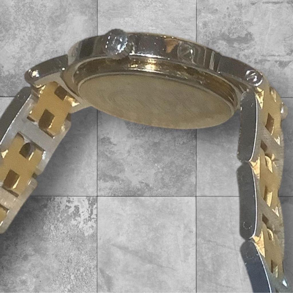 Used HERMES Clipper Ladies Watch Gold/Stainless Steel Good Condition