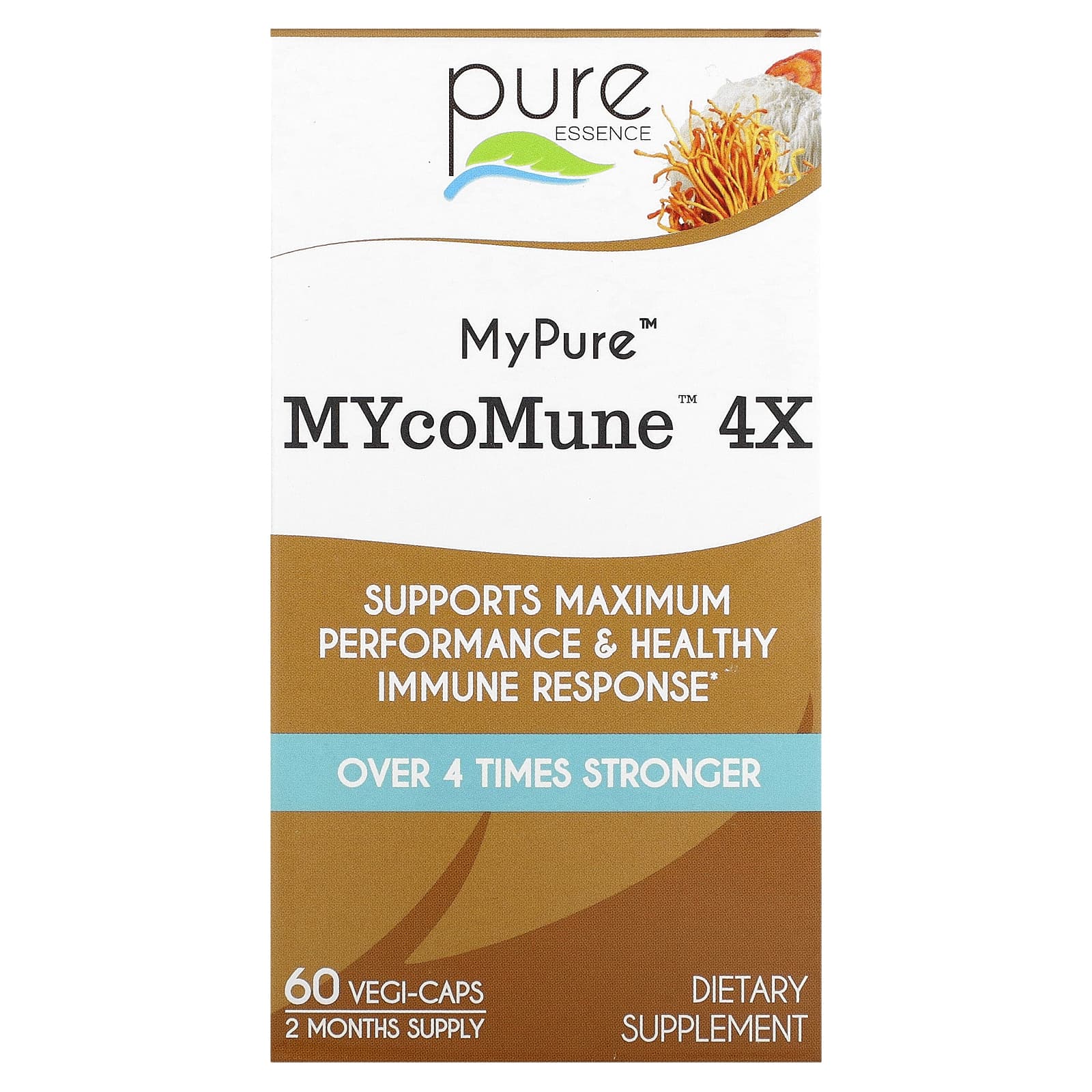 

MyPure, Mycomune 4X, 60 Vegetable Capsules