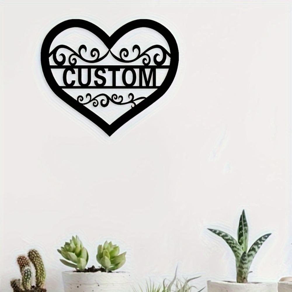 Custom Metal Heart Wall Art Sign for Home Garden Porch Valentine Decor