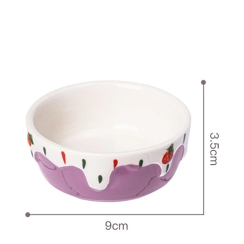 Hamster Food Bowl Rabbit Feeder Water Bowl Ceramic Small Animal Dishes Pottery Pet Dish Guinea Pig Feeder Bowl Supplies