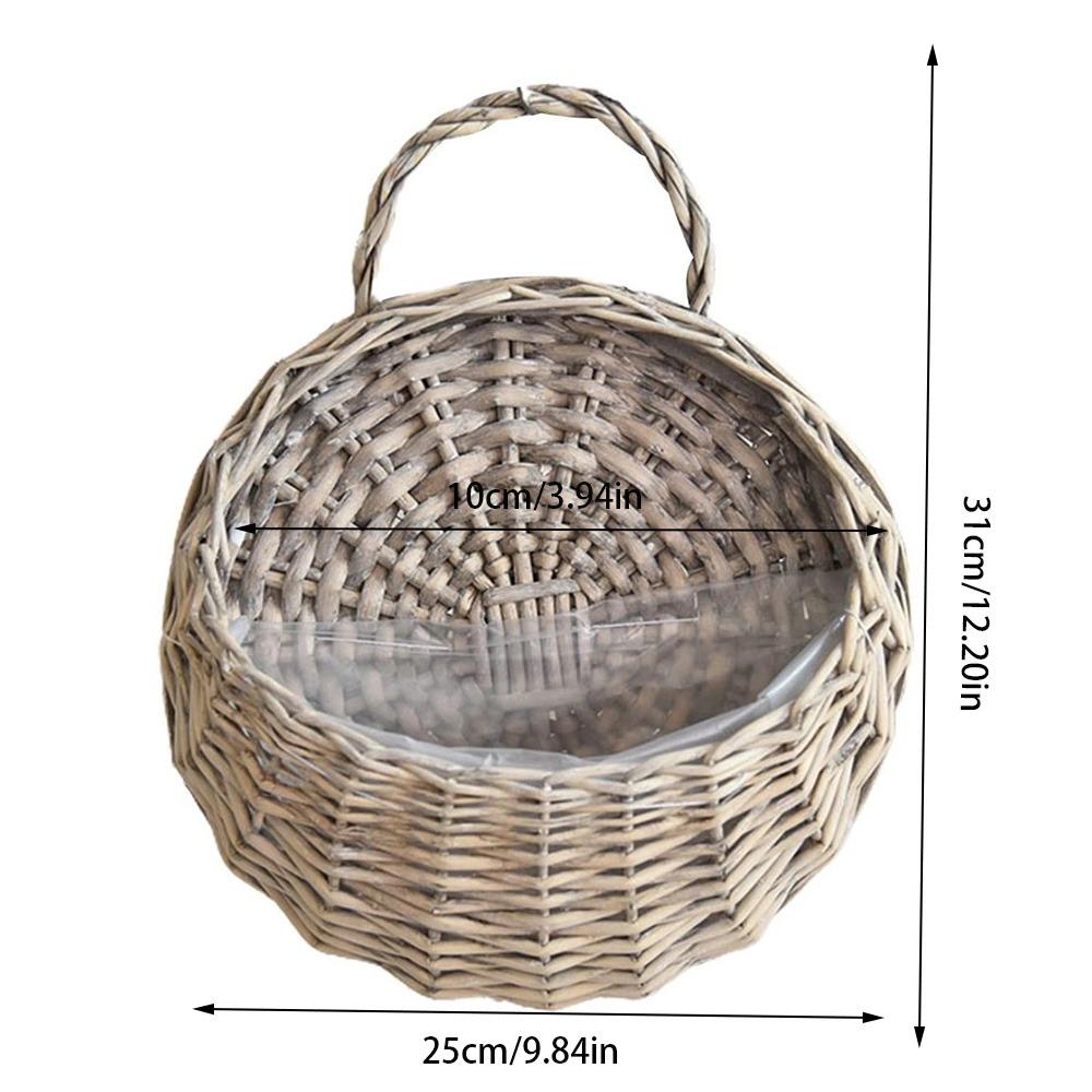 New Storage Container Flower Basket Wall Hanging Handmade Weaving Wicker Basket Hanging Planter Home & Living
