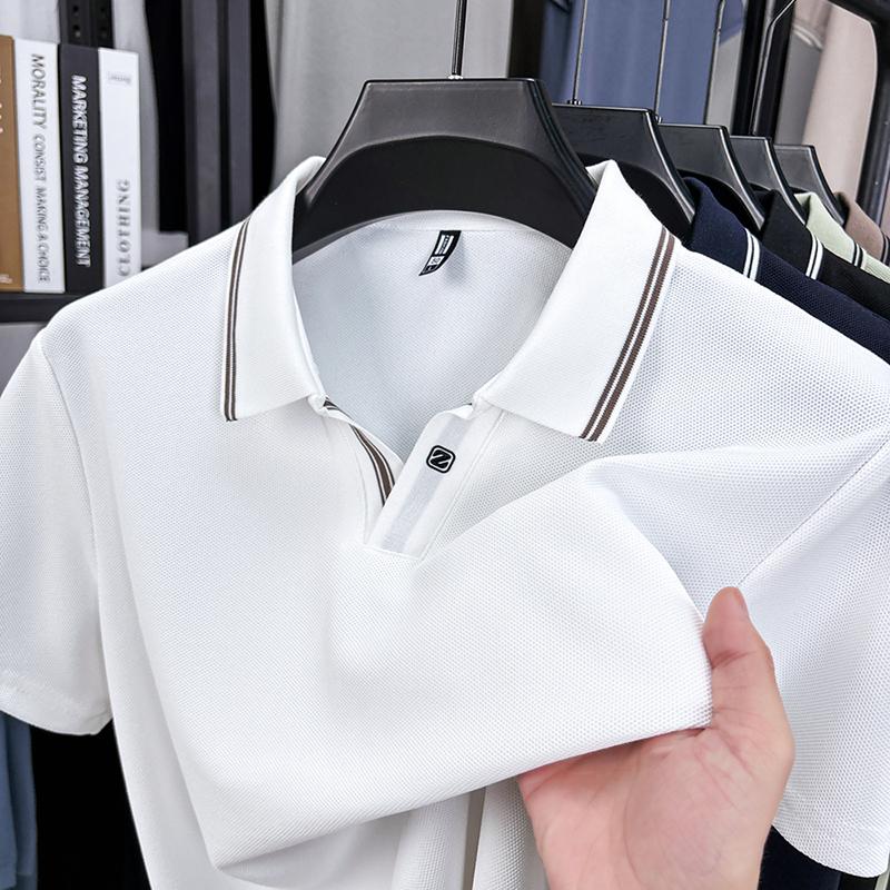 High End Brand Quality Men's Polo Shirt Simple Solid Color Short Sleeve Summer Lapel T-Shirt Business Classic Casual Menswear