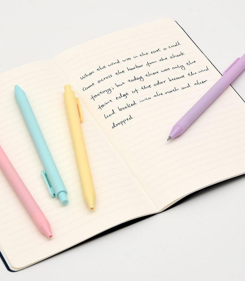 5pcs Vintage Color Pen Ballpoint Pure Plastic Gel Ink Roller Ball Pens for Writing Candy Gift A6696