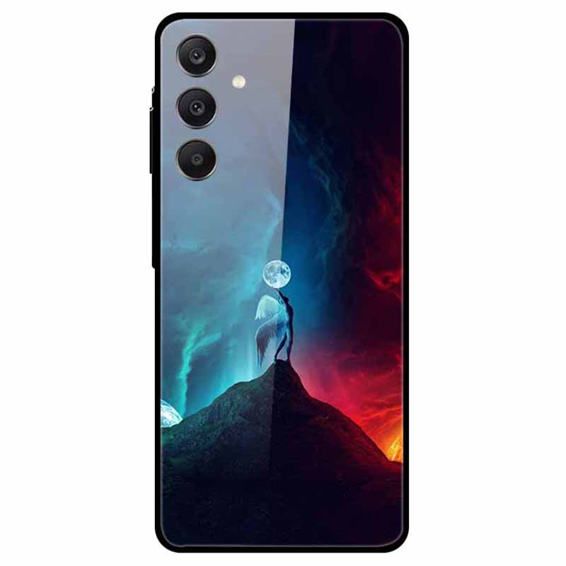 

For Samsung Galaxy A25 5G (Global) (161.0 X 76.5 X 8.3mm) Tempered Glass Case Pattern Printing Phone Cover E