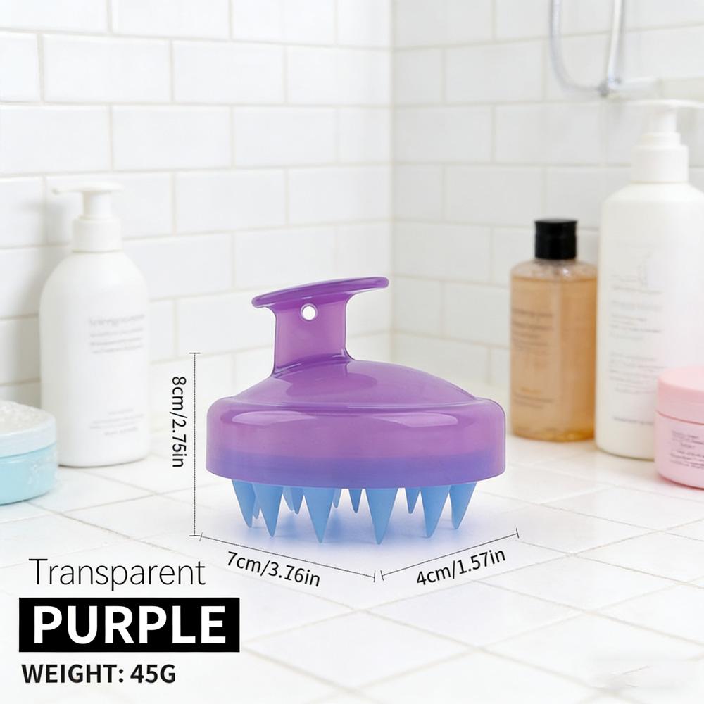 Soft Silicone Scalp Massager for Sensitive Scalp Shower Hair Care Brush Travel-Friendly фиолетовый