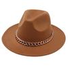 Unisex Chain Felt Fedora Hat for Stage Performance