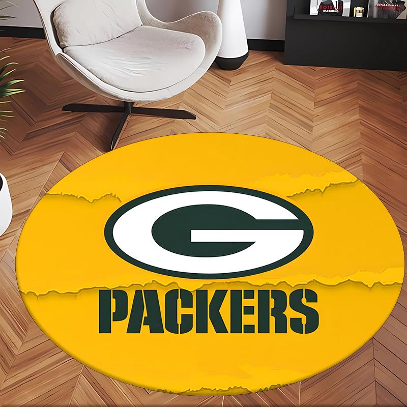 Green Bay Packers (1) Round Office Rug Decorative Floor Rug for Office Bedroom Living Room and Home Space
