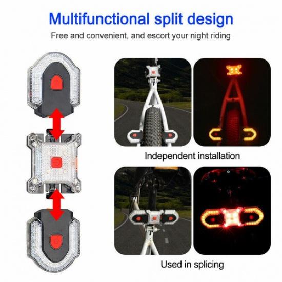 Bike Turn Signals Light Bicycle Rear Indicator w/Smart Wireless Remote