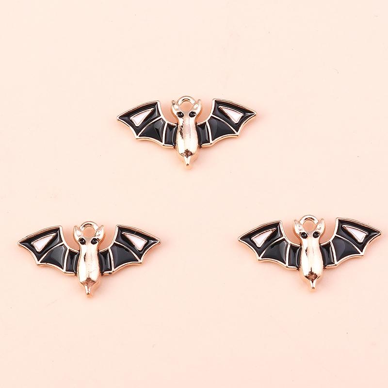 10pcs Mix Cute Enamel Halloween Charms Pumpkin Ghost Bat Charms Pendants for Jewelry Making DIY Earrings Necklace Accessories