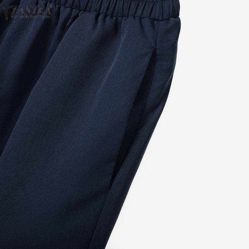 ZANZEA Women Long Blouse and Pants Casual Two Piece Suit Sets