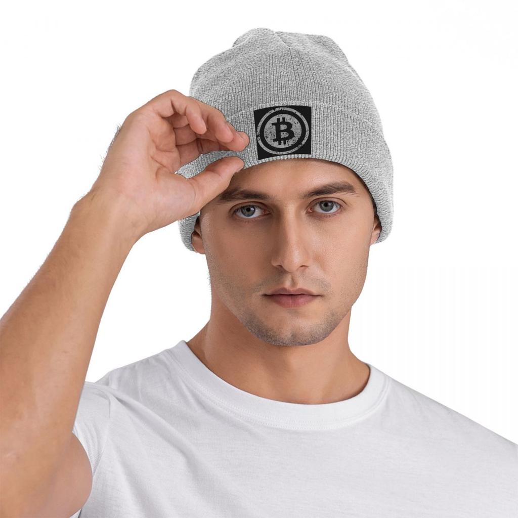 Bitcoin BTC Crypto Currency Warm Knitted Cap Winter Knit Bonnet Hat Skullies Beanies Hip Hop Caps for Unisex
