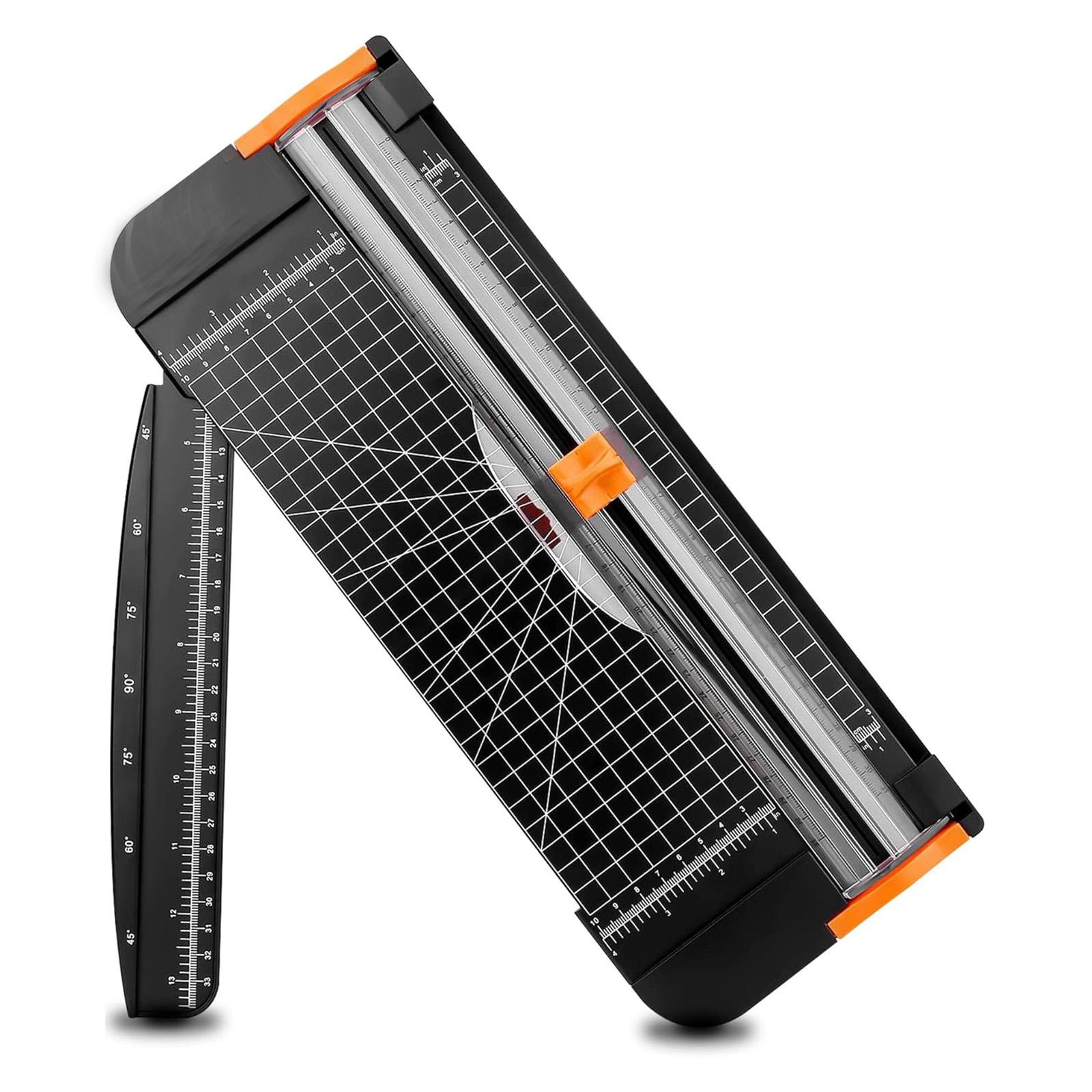 

Резак для бумаги формата А4 12 дюймов Титановый триммер для бумаги Инструмент для скрапбукинга с автоматической защитой и боковой линейкой для крафт-бумаги, купонов, этикеток