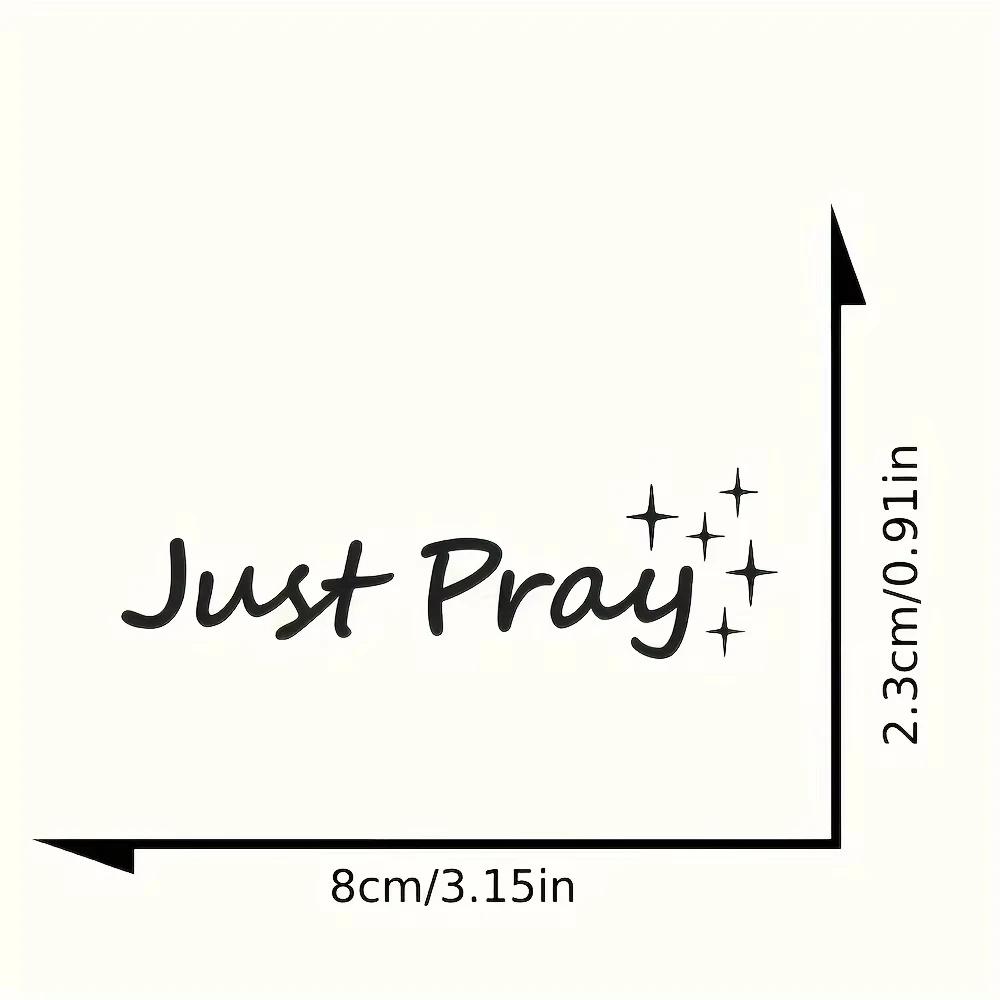 Just Pray Motivational Sticker for Car Rearview Mirror Room Living Room Window Wall Cup Home Decor Inspirational Decal
