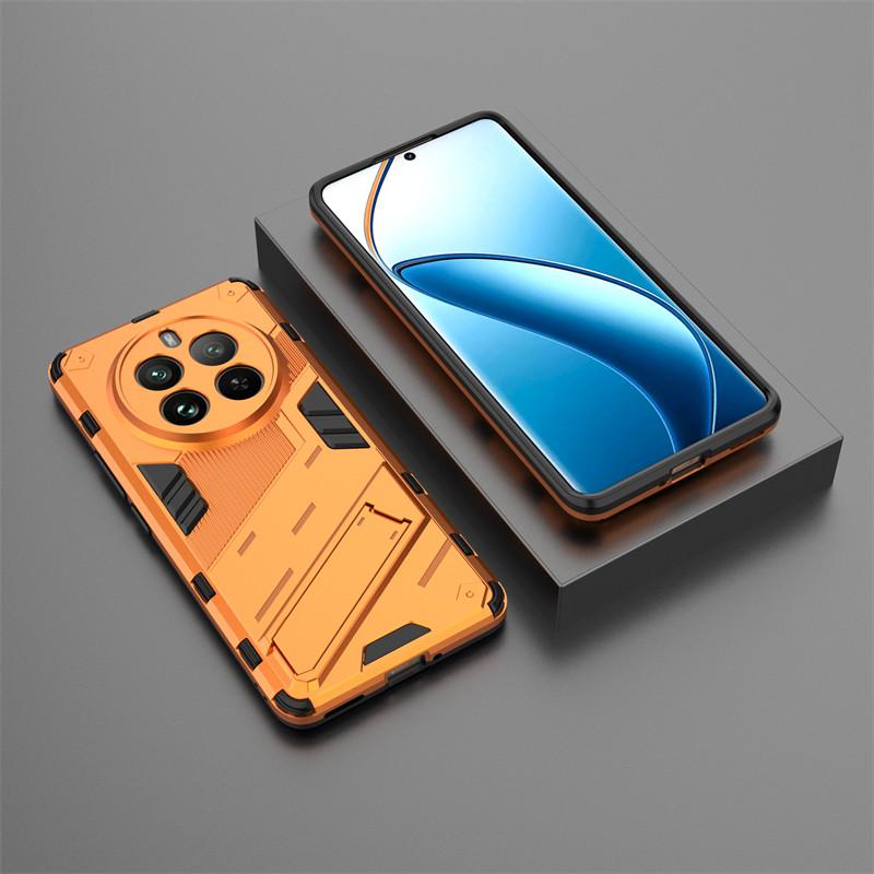 For Realme 12 Pro Case Realme 12 + Pro Plus 5G Cover Shockproof TPU Armor PC Silicone Stand Holder Protective Phone Back Cover