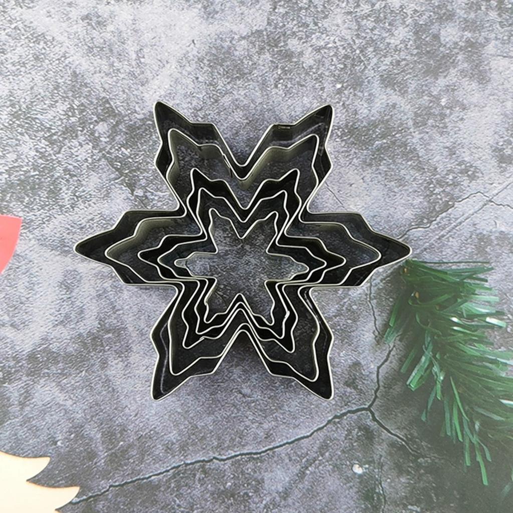 Steel Santa Claus DIY Snowflake Baking Tools Christmas Decor Cookie Cutters Set Biscuit Mold