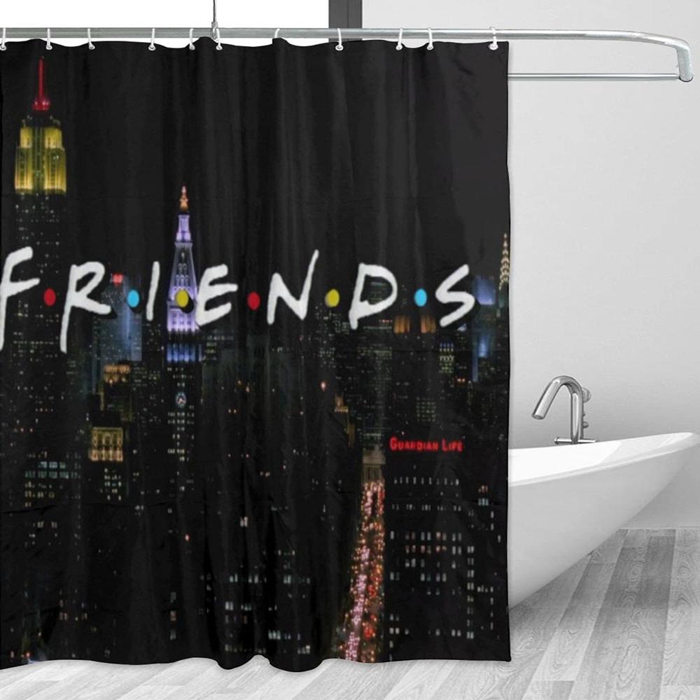 Monika Chen Friends Tv Show Shower Curtain Waterproof Bathroom Decor Durable Polyester Bath Curtain With Hooks Bathroom Screen Bathtub Decor