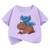 Graphic Capybara Kids Tshirts Summer Short Sleeve Tees Cartoon Animal Boys Girls Clothes Kawaii Tops Y2K Children T-shirt
