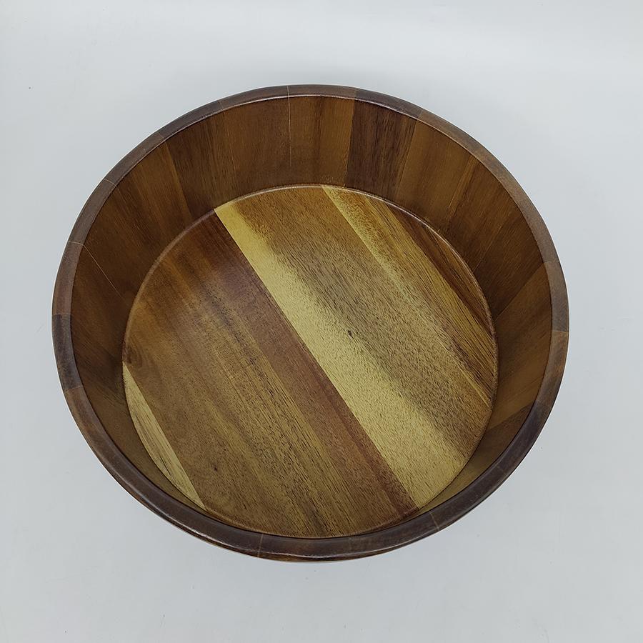 25x10cm Ecofriendly Reusable Wood Kitchen Food Vegetables Fruits Acacia Mixing Bowls