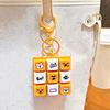 Pingente de Chaveiro Alívio de Estresse Brinquedo Fidget com Fivela de Metal para Pendurar Emoticons Engraçados Botão de Descompressão Sonoro Chaveiro