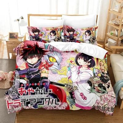 Anime Ayakashi Triangle Bedding Set Duvet Cover Bed Set Quilt Cover Pillowcase Comforter King Queen Size Boys Adult Bedding Set