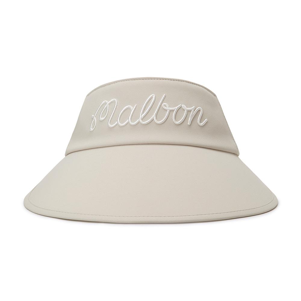 MALBON GOLF Malbon Logo Wide-Brimmed Visor Beige (Woman)