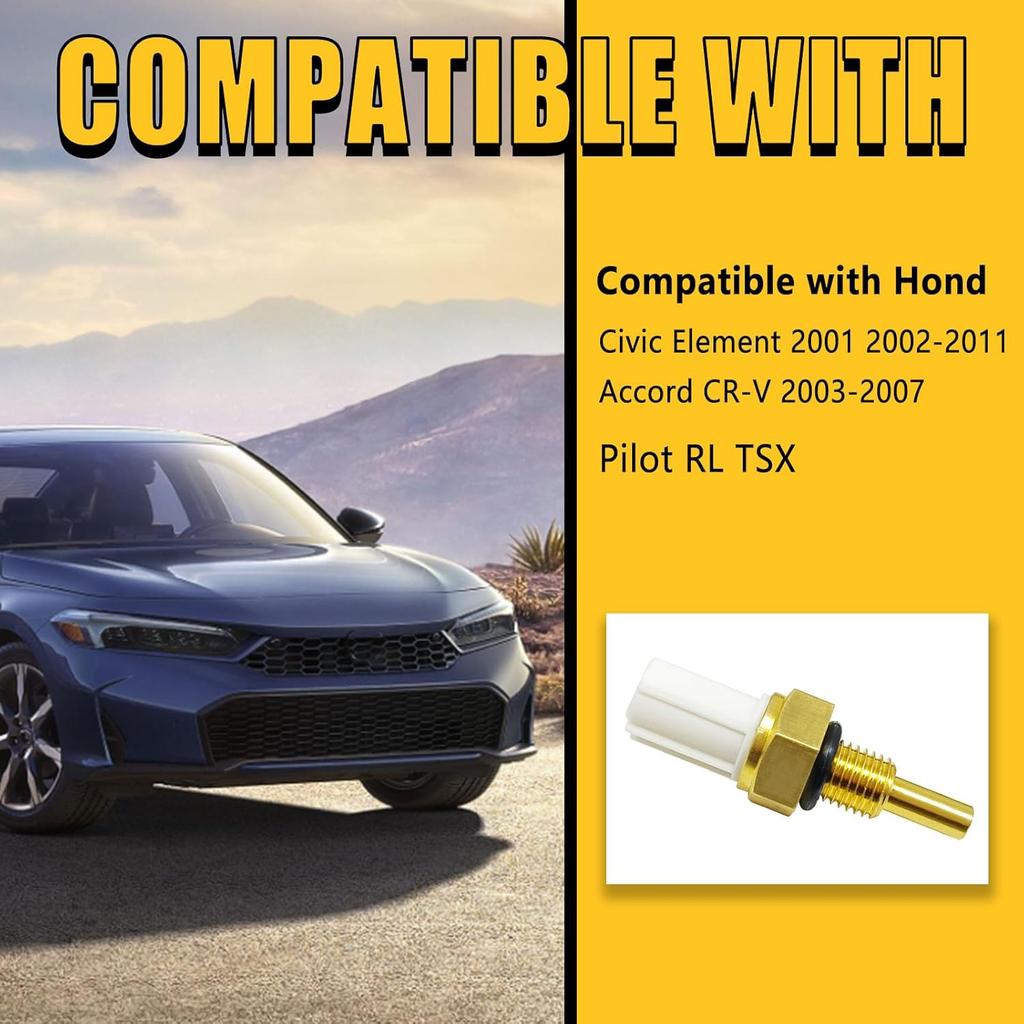 Engine Coolant Temperature Sensor Compatible with Honda Accord Civic Element CR-V Acur RL TSX TL MDX Coolant Temperature Sensor Replace#