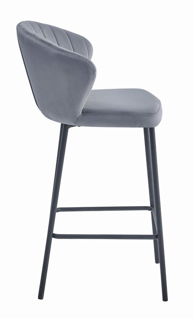Gatta Stool - Dark Gray Velvet / Black Legs X 3