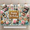 2D Happy Birthday Makeup Backdrop Cosmetic Party Photography Background