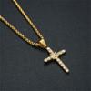 Religiöse kleine Jesus-Kreuz-Halskette für Damen, goldfarben, Edelstahlkette & Kreuzanhänger für Frauen, christlicher Schmuck, Geschenk